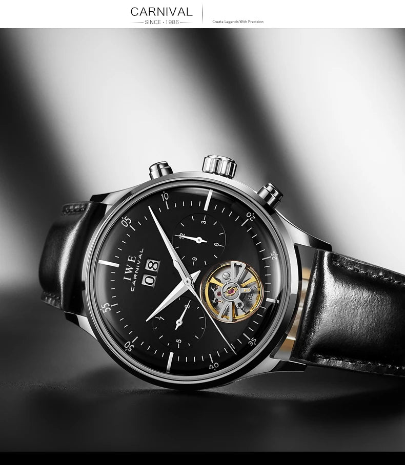 Montre Homme Luxury Brand Watches for Men Automatic Self Winding Mens Watch Leather Date Waterproof Men Mechanical Wristwatches