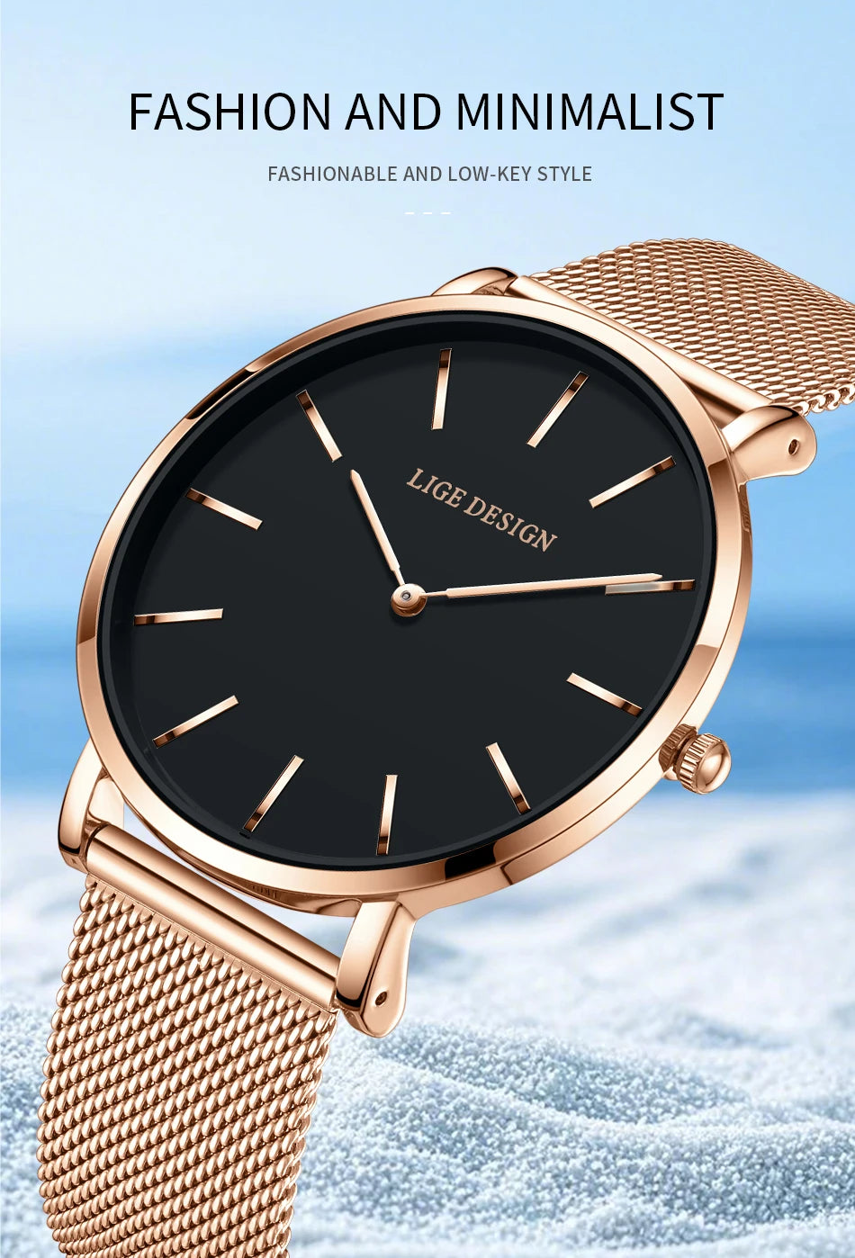 Reloj LIGE 2025 TOP Elegant Women's Watch Fashion Simple Ladies Watch Dress Gift Quartz Waterproof Watch for Women montre femme