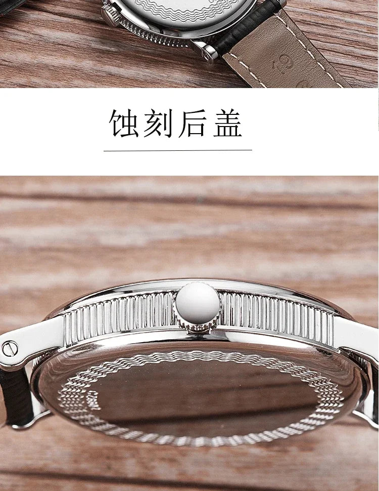 Montre décontractée ultra-plate pour homme, mouvement de montre à quartz de 38 mm, acier inoxydable importé du Japon