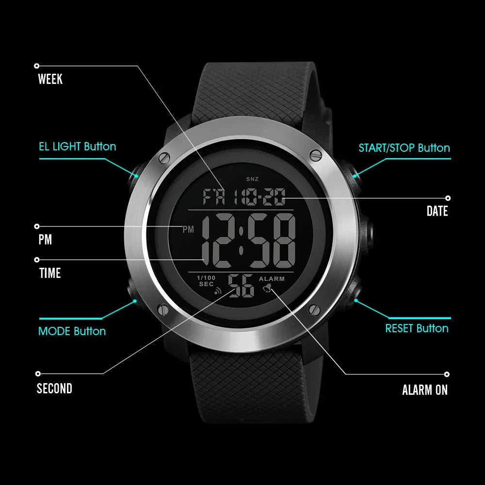 Montre Sport Homme SKMEI 1426 Étanche 5 Bar - Alarme et Affichage Digital