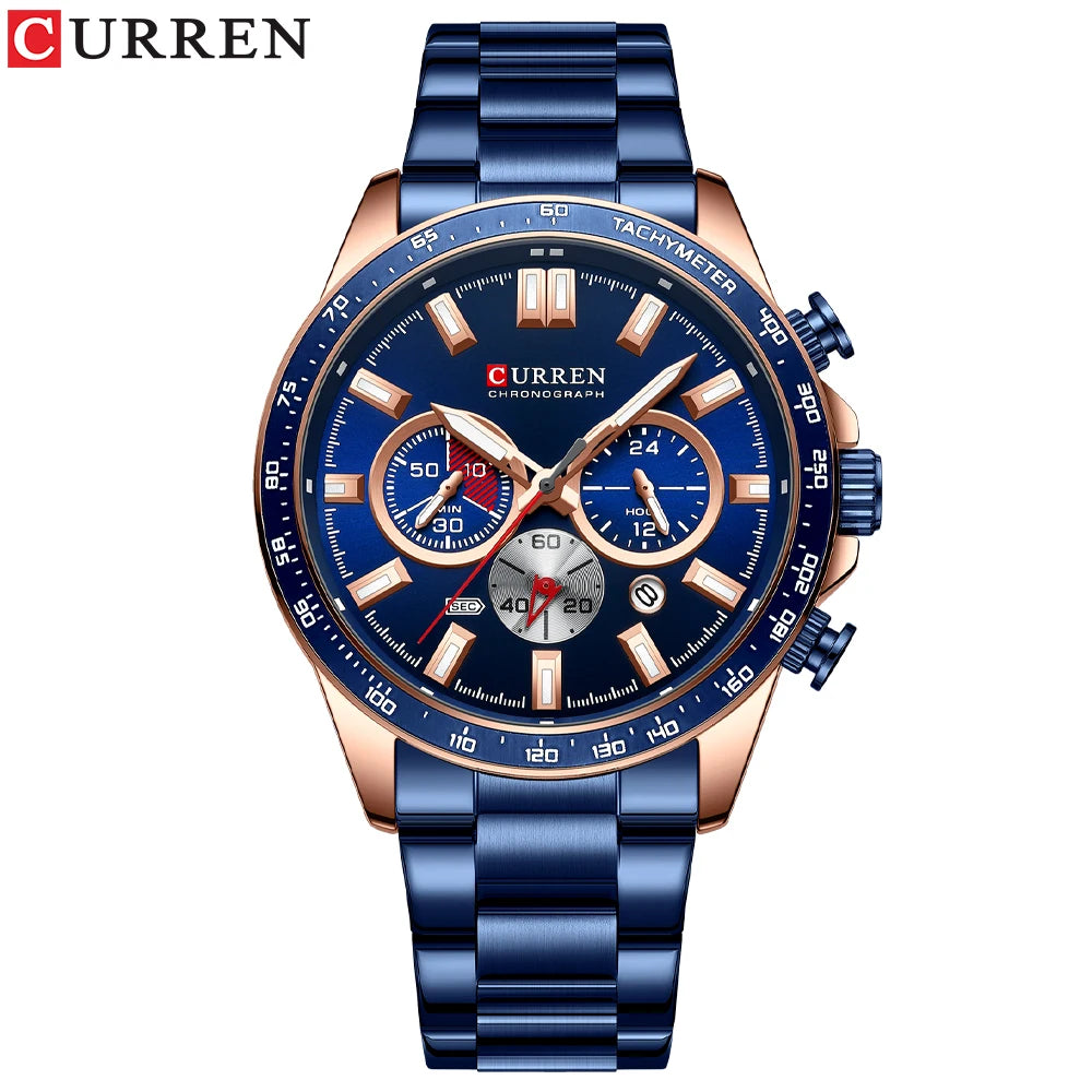 CURREN Brand Design Luxury Business Multifunctional Men's Quartz Chronograph Classic Fashion Sports Luminous Clock Montre Homme