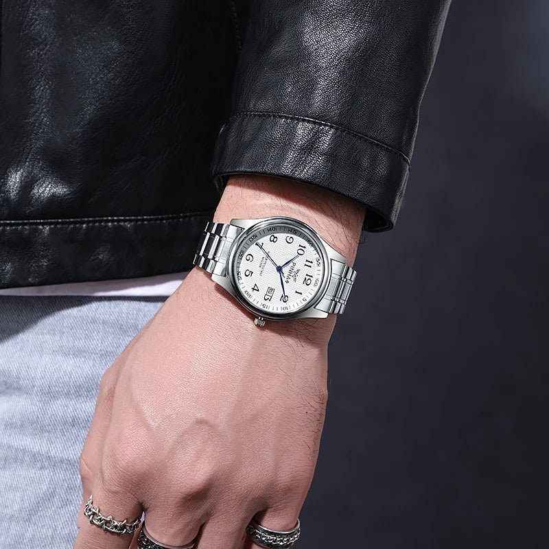 Luxury Designer Full Stainless Steel Men Quartz Watches Calendar Sport Wrist Watch Relogio Masculino montre luxe שעון