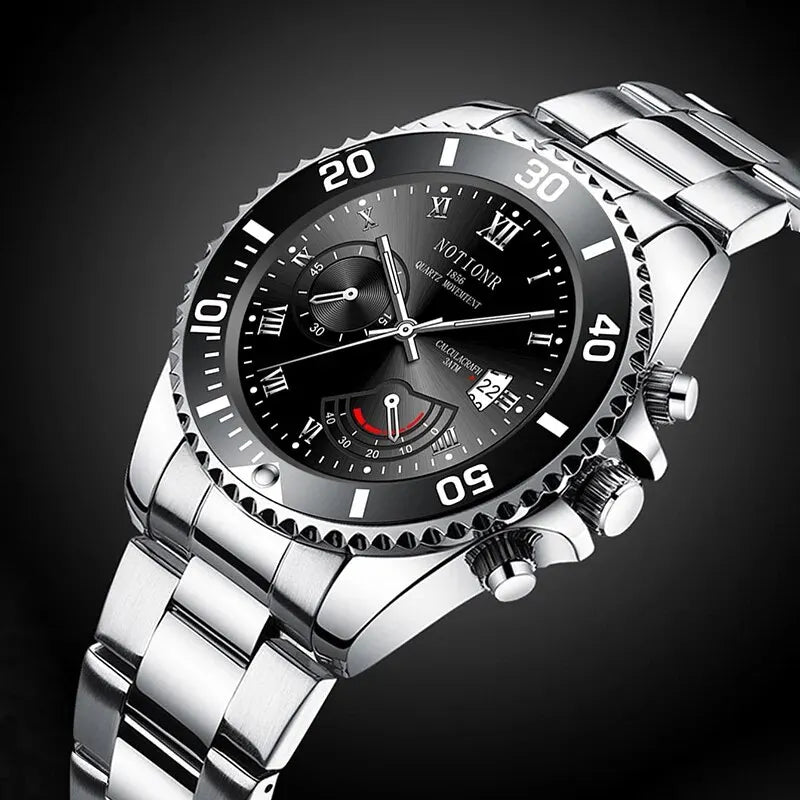 NOTIONR Fashion Watch Casual Clock Montre Homme Business Men Quartz Watch Calendar Green Water Wok Ghost Sport Men Wristwatch