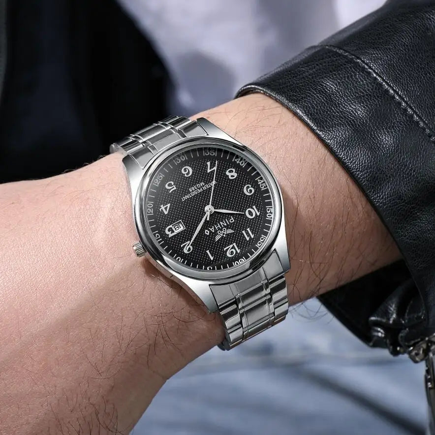 Luxury Designer Full Stainless Steel Men Quartz Watches Calendar Sport Wrist Watch Relogio Masculino montre luxe שעון