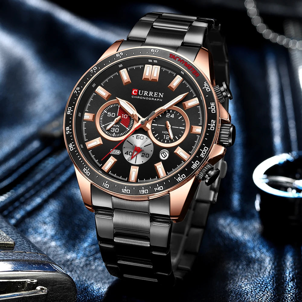 CURREN Brand Design Luxury Business Multifunctional Men's Quartz Chronograph Classic Fashion Sports Luminous Clock Montre Homme