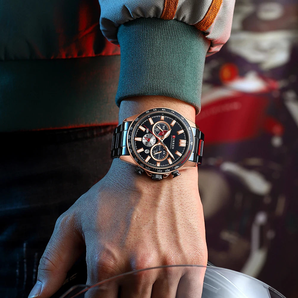 CURREN Brand Design Luxury Business Multifunctional Men's Quartz Chronograph Classic Fashion Sports Luminous Clock Montre Homme