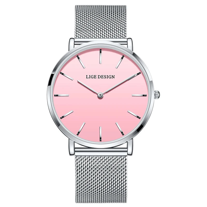 Reloj LIGE 2025 TOP Elegant Women's Watch Fashion Simple Ladies Watch Dress Gift Quartz Waterproof Watch for Women montre femme
