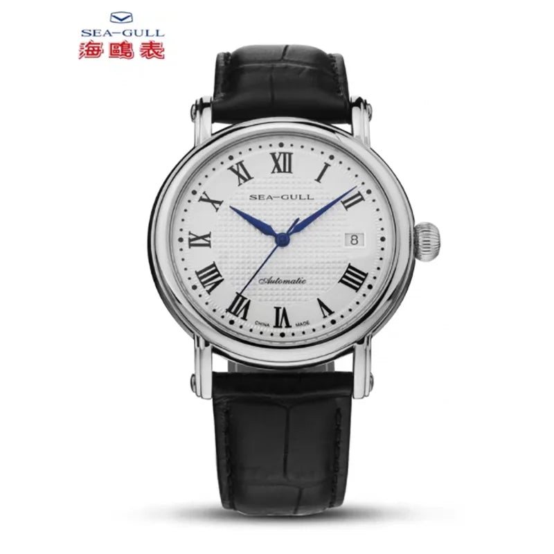 SEA-GULL Business Watches Men's Mechanical Wristwatches 50m Waterproof Leather Valentine Male Bracelet Clasp Watches 819.368