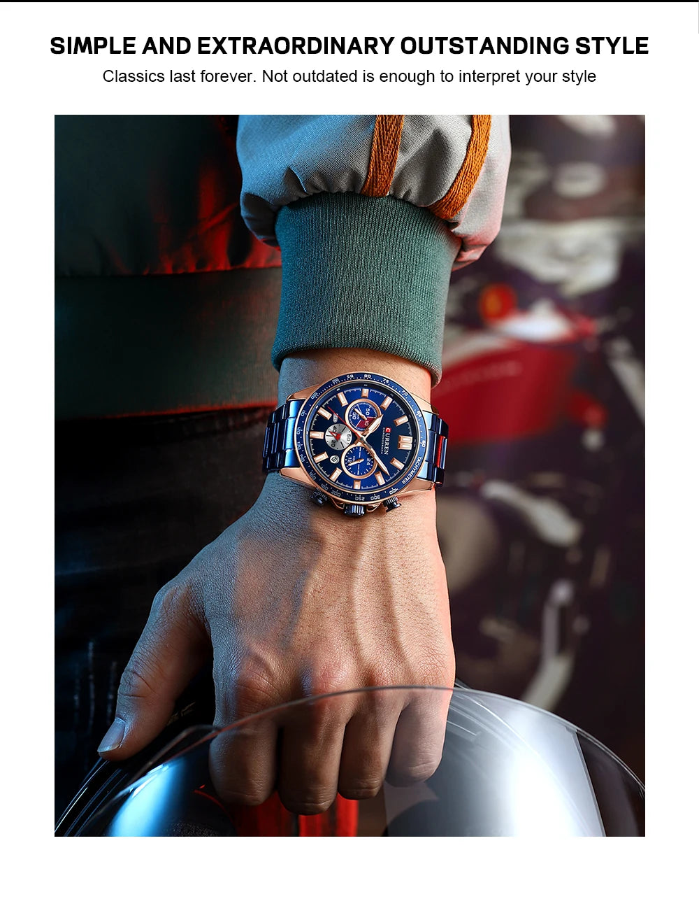 CURREN Brand Design Luxury Business Multifunctional Men's Quartz Chronograph Classic Fashion Sports Luminous Clock Montre Homme