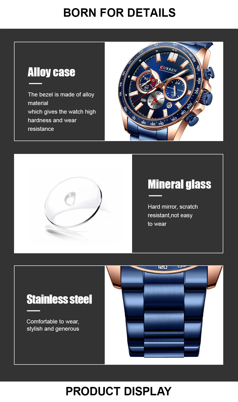 CURREN Brand Design Luxury Business Multifunctional Men's Quartz Chronograph Classic Fashion Sports Luminous Clock Montre Homme