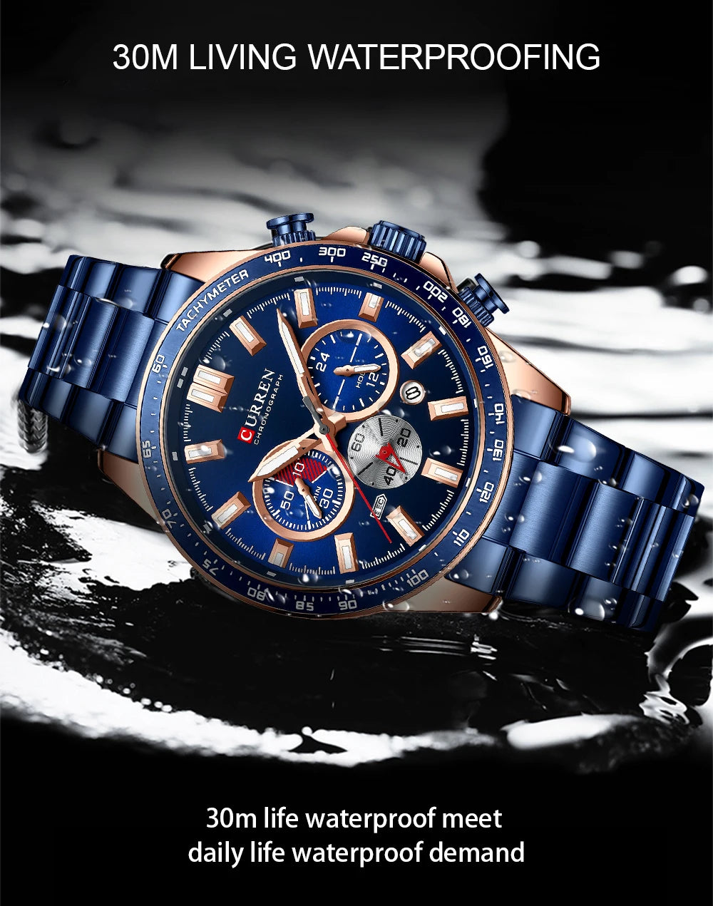 CURREN Brand Design Luxury Business Multifunctional Men's Quartz Chronograph Classic Fashion Sports Luminous Clock Montre Homme