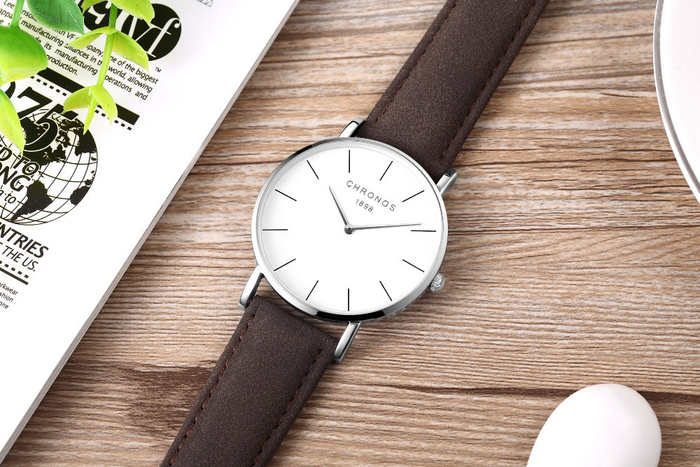 CHRONOS Luxury Brand Watch For Men Women Minimalist Fashion Quartz Wristwatches Unisex Casual Analog Classic Male Montre Femme