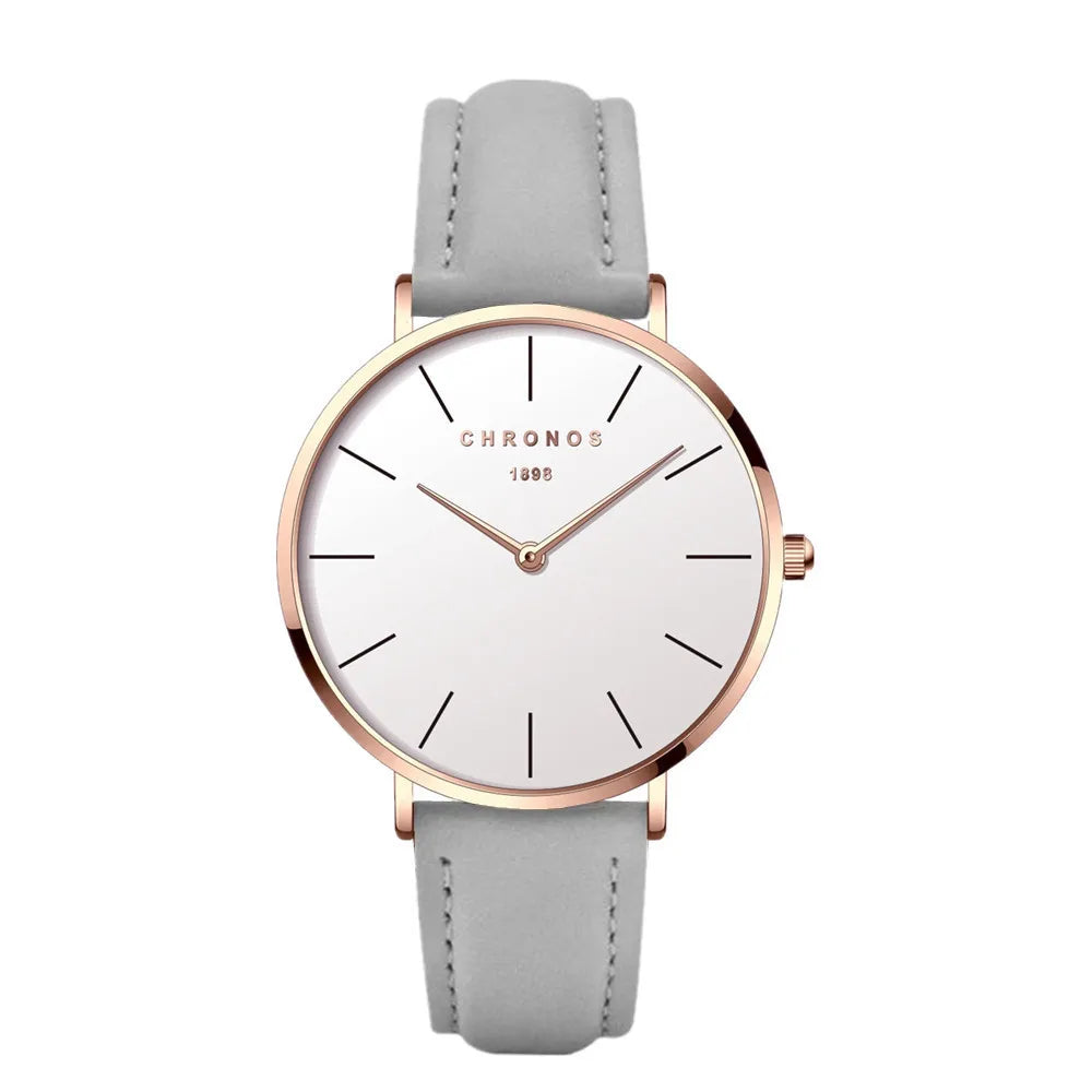 CHRONOS Luxury Brand Watch For Men Women Minimalist Fashion Quartz Wristwatches Unisex Casual Analog Classic Male Montre Femme