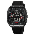 New LOQNCE  98003 Male montre homme Hour Sport Watches Digital Double Time Chronograph Watch Mens LED Week Display Wristwatches