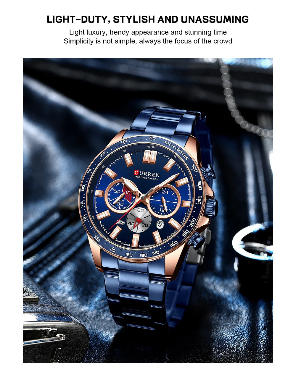 CURREN Brand Design Luxury Business Multifunctional Men's Quartz Chronograph Classic Fashion Sports Luminous Clock Montre Homme