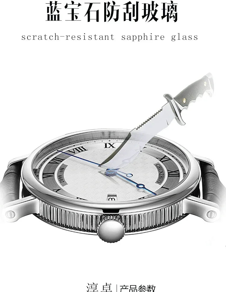 Montre décontractée ultra-plate pour homme, mouvement de montre à quartz de 38 mm, acier inoxydable importé du Japon