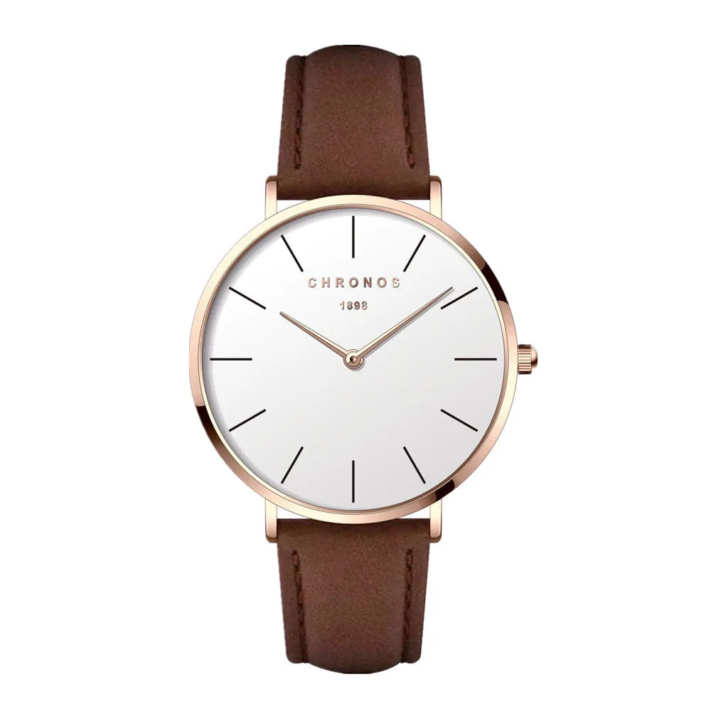 CHRONOS Luxury Brand Watch For Men Women Minimalist Fashion Quartz Wristwatches Unisex Casual Analog Classic Male Montre Femme