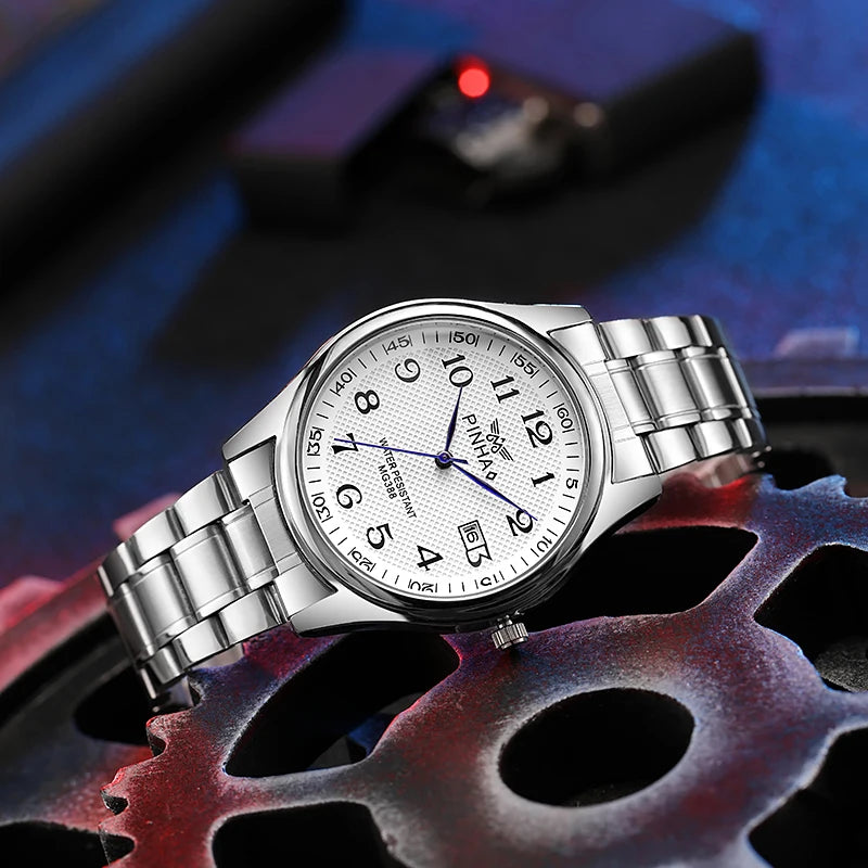 Luxury Designer Full Stainless Steel Men Quartz Watches Calendar Sport Wrist Watch Relogio Masculino montre luxe שעון