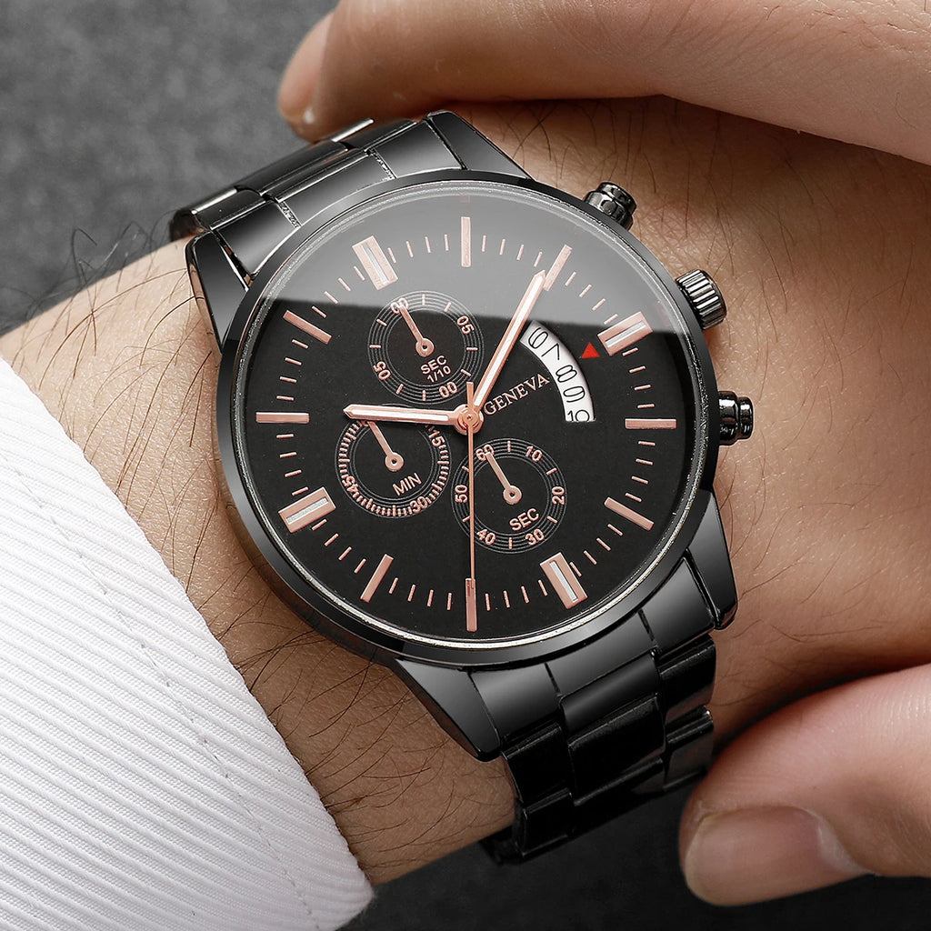 Fashion Men Business Watches Luxury Calendar Quartz Watch for Man Clock Relogio Masculino Montre Homme（Without Box）