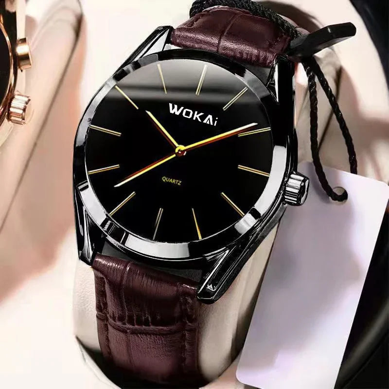 2025 Fashion Business Watch Men Watches Reloj Hombre Casual Leather Band Quartz Wristwatches Men Relogio Masculino Montre Homme